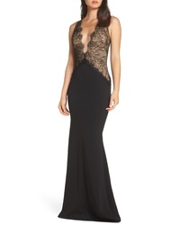 Katie May Mesh Bodice Trumpet Gown