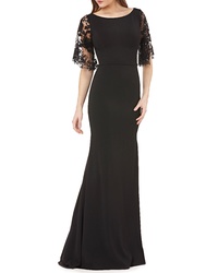 Carmen Marc Valvo Infusion Novelty Lace Gown