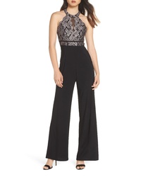 Black Embroidered Lace Jumpsuit
