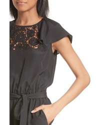 Kate Spade Embroidered Lace Yoke Jumpsuit