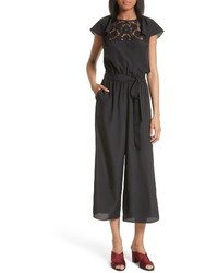 Kate Spade Embroidered Lace Yoke Jumpsuit