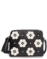 Rebecca Minkoff Floral Applique Leather Camera Bag Black
