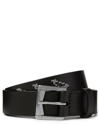 Lanvin 3cm Black Embroidered Leather Belt