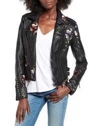 Blank NYC Blanknyc Embroidered Faux Leather Moto Jacket