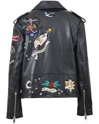Valentino Embroidered Leather Jacket