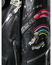 Valentino Tattoo Embroidered Biker Jacket