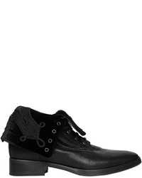 Black Embroidered Leather Boots
