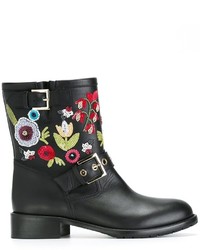 RED Valentino Embroidered Buckled Boots