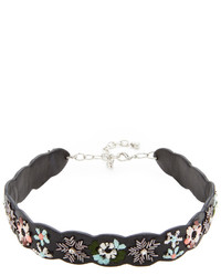 Rebecca Minkoff Floral Embroidery Guitar Strap Choker Necklace