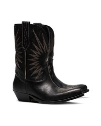 Golden Goose Deluxe Brand Black Wish Star Leather Cowboy Boots
