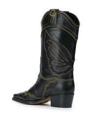 Ganni Embroidered Cowboy Boots