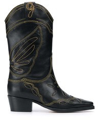 Ganni Embroidered Cowboy Boots