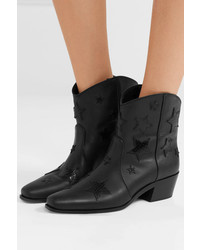 Miu Miu Embroidered Smooth And Snake Effect Leather Ankle Boots