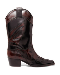 Ganni Marlyn Embroidered Patent Leather Boots