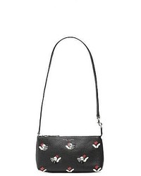 Contemporary Embellished Tulip Leather Pouch With Strap
