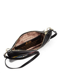 Love Moschino Embroidered Heart Dagger Faux Leather Crossbody Bag