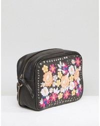 Asos Leather Summer Floral Embroidered Cross Body Bag