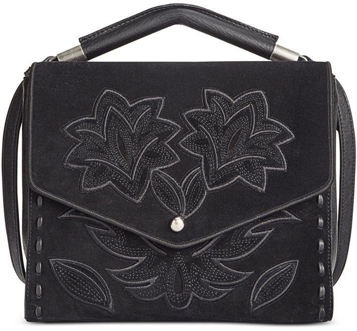 black embroidered bag