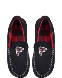 FOCO Atlanta Falcons Team Logo Flannel Moccasin Slippers