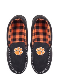 FOCO Clemson Tigers Team Logo Flannel Moccasin Slippers