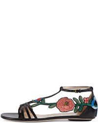 Gucci Ophelia Flat Embroidered Sandal