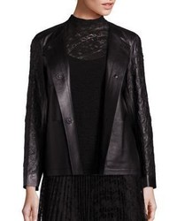 Lafayette 148 New York Holland Embroidered Leather Jacket