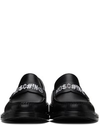 Moschino Black Embroidered Loafers