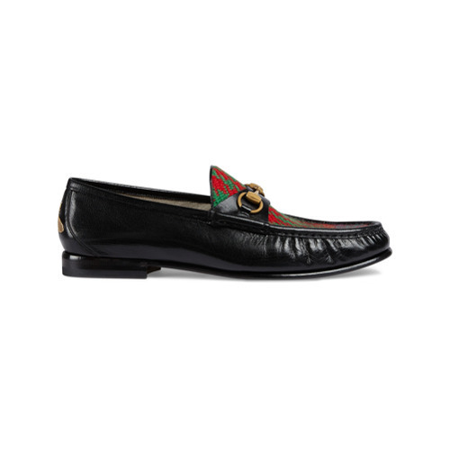 Buy Gucci Men's Leather and Tweed Loafer Formal Shoes, Black, 10.5 at