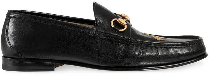 Gucci Leather Loafer With Bee, $790 | farfetch.com | Lookastic