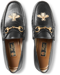 Gucci Roos Horsebit Embroidered Leather Loafers