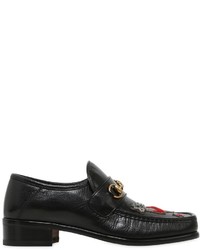 Gucci Vegas Embroidered Patch Leather Loafers