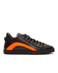 DSQUARED2 Black And Orange Fluo Sneakers