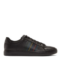 Ps By Paul Smith Black Embroidered Stripes Sneakers