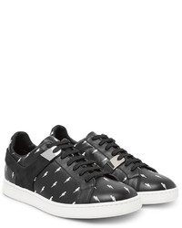 Neil Barrett Embroidered Leather Sneakers