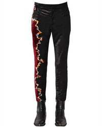 Haider Ackermann Embroidered Chenille Leather Pants