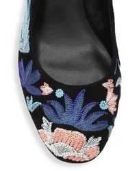 Rebecca Minkoff Billie Floral Embroidered Leather Sandals