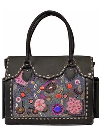 Vintage Addiction Large Leather Bag Hand Embroidered With Beads