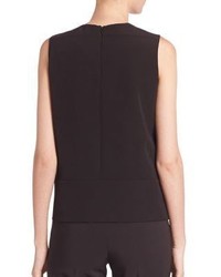 Piazza Sempione Leather Bead Embroidered Sleeveless Top