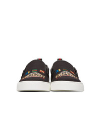 Gucci Black Dublin Slip On Sneakers