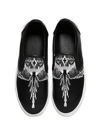 Marcelo Burlon County of Milan Embroidered Leather Slip On Sneakers