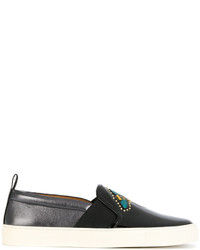 Bally Embroidered Slip On Sneakers