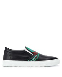 Marcelo Burlon County of Milan Embroidered Wings Slip On Sneakers