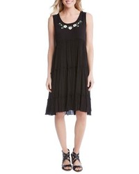 Black Embroidered Lightweight Dress