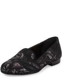 Valentino Butterfly Embroidered Loafer Black