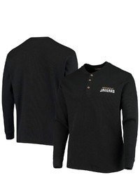 Dunbrooke Black Jacksonville Jaguars Logo Maverick Thermal Henley Long Sleeve T Shirt