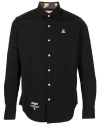 AAPE BY A BATHING APE Aape By A Bathing Ape Embroidered Logo Stretch Cotton Shirt