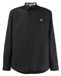 McQ Swallow Bird Embroidered Cotton Shirt