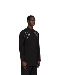 Yohji Yamamoto Black Big Embroidery Shirt