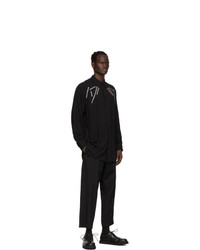 Yohji Yamamoto Black Big Embroidery Shirt