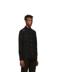 Alexander McQueen Black Washed Embroidery Shirt